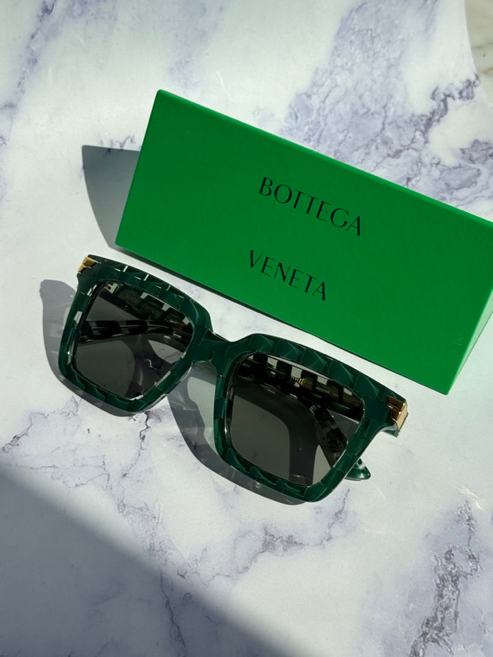 Bottega Veneta BV1005S Green Square Sunglasses