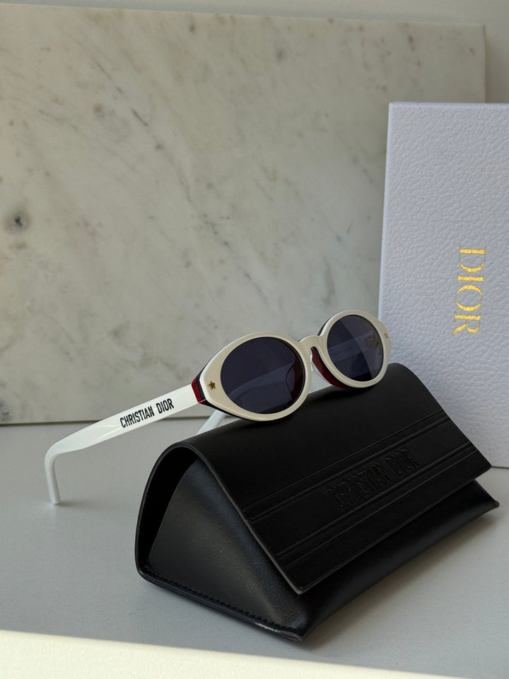 Dior Pacific R1F Oval Sunglasses in White
