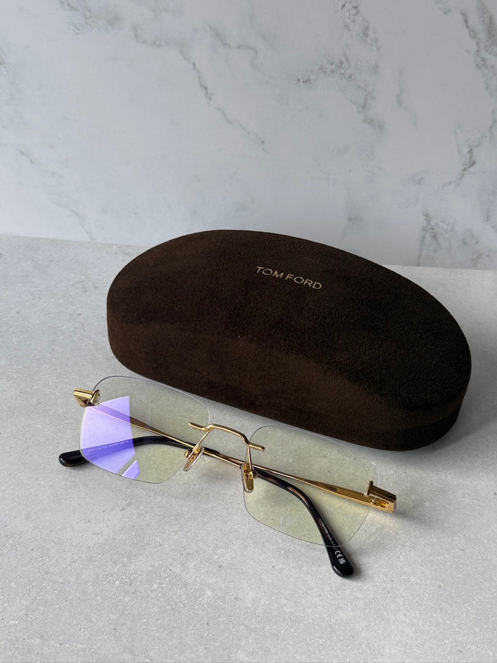 FT6117-B Gold Rimless Bluelight Frames