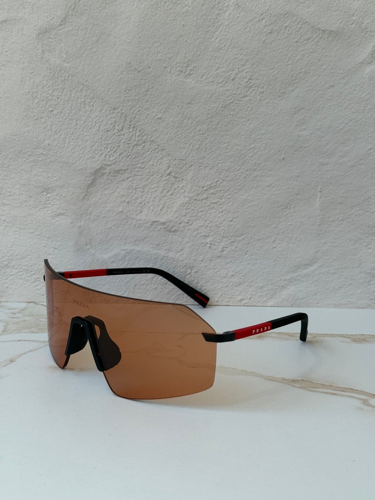 Prada Sport PS B50S Mask Sunglasses in Black Orange