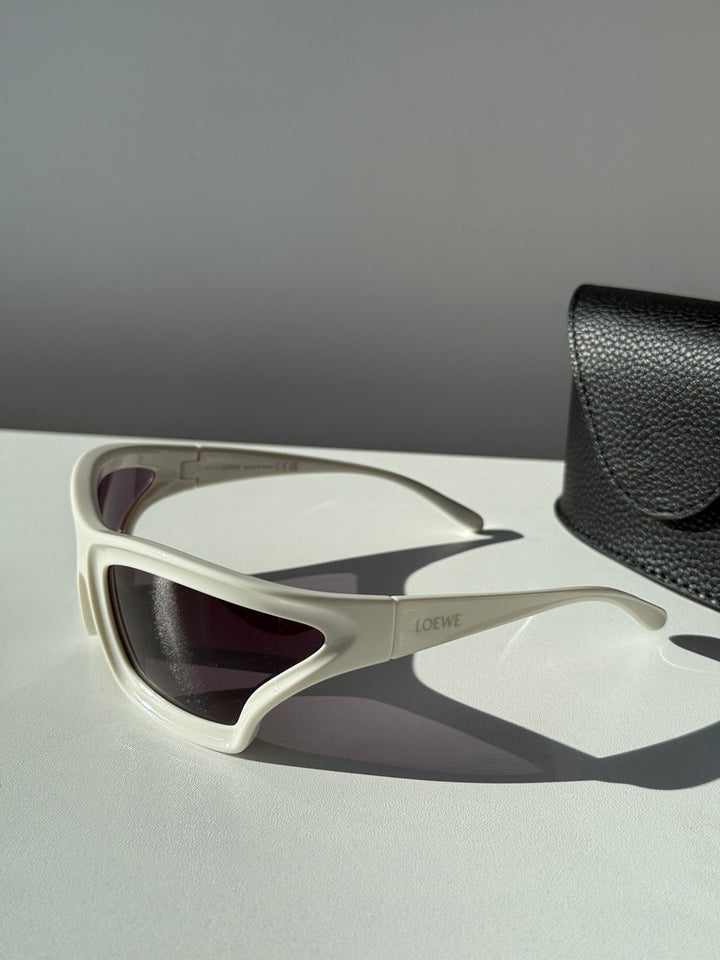 Loewe LW40143U Paula's Ibiza Shield Sunglasses in White