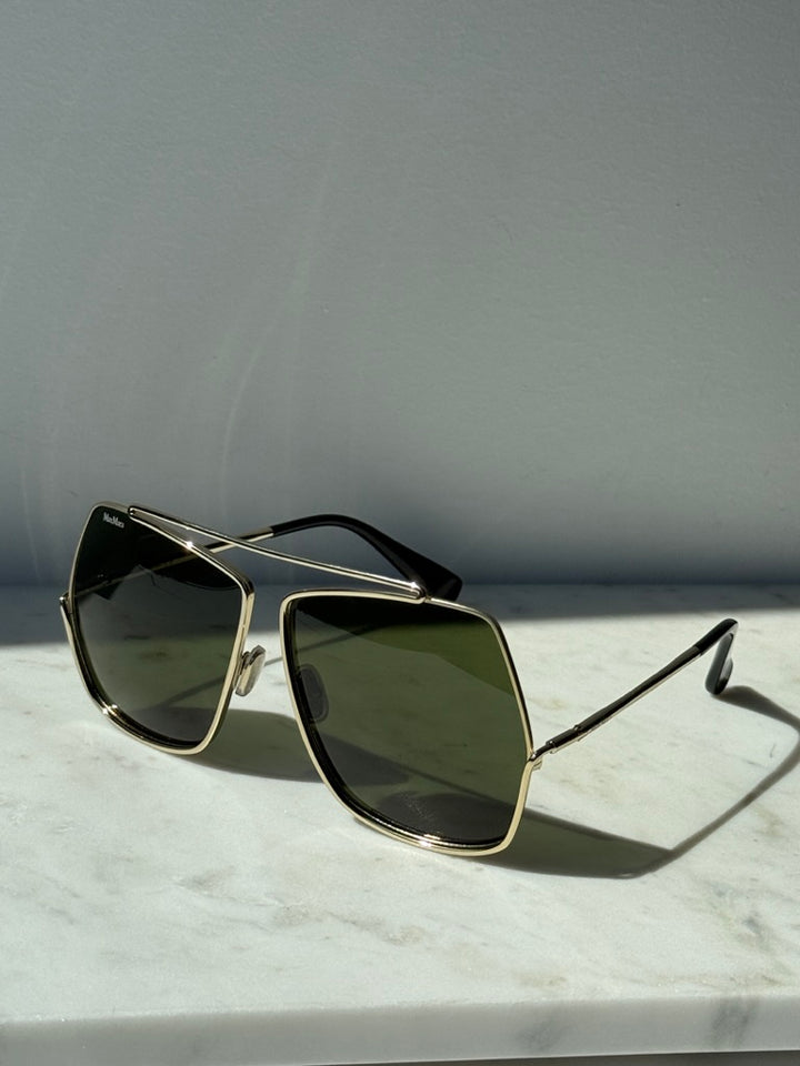 Max Mara MM0006/S Oversized Sunglasses in Gold Green