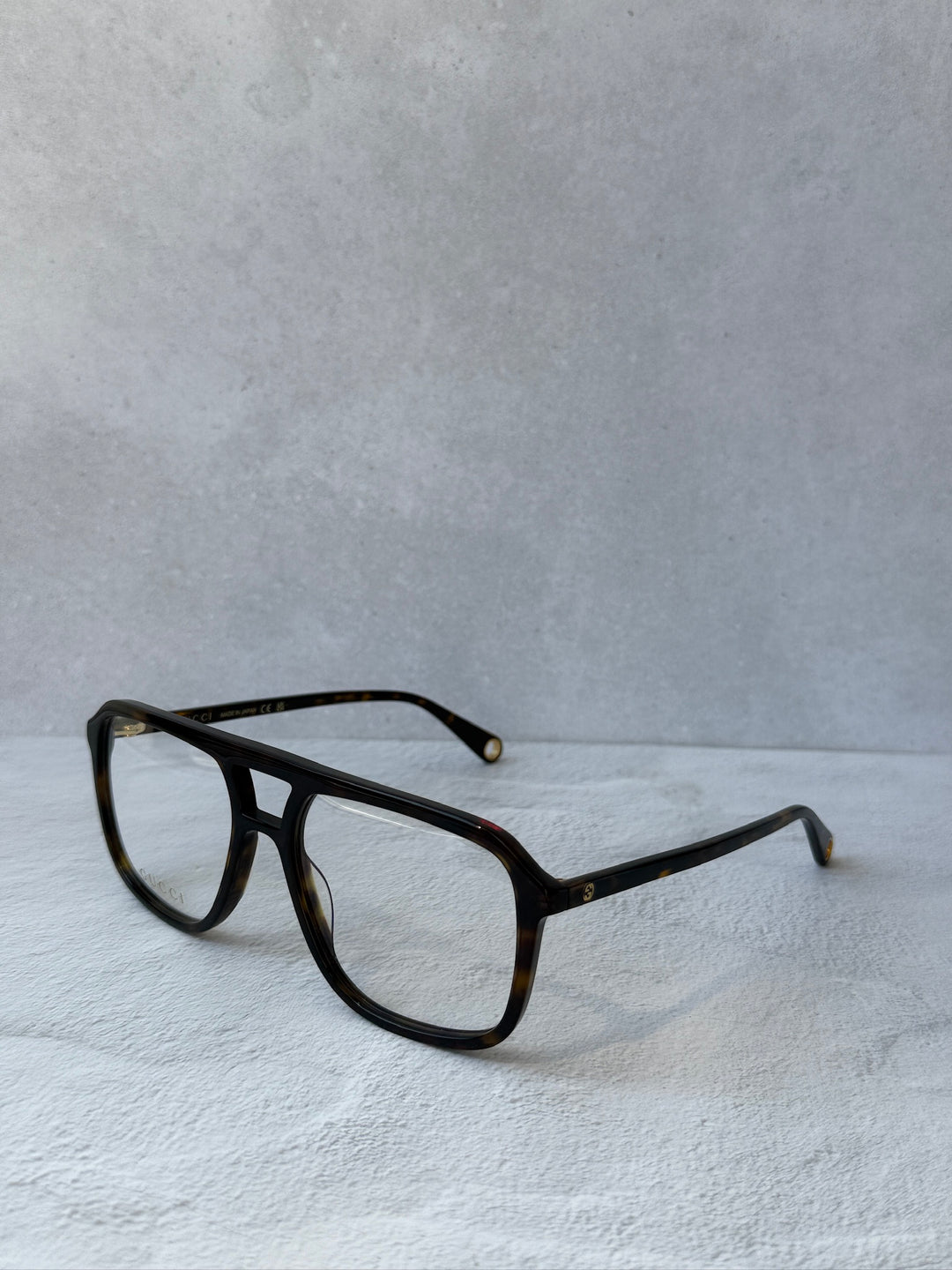 Gucci GG1078O Brown Havana Pilot Frames