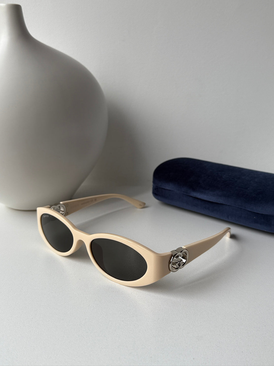 Gucci GG1662SA Oval Sunglasses in White