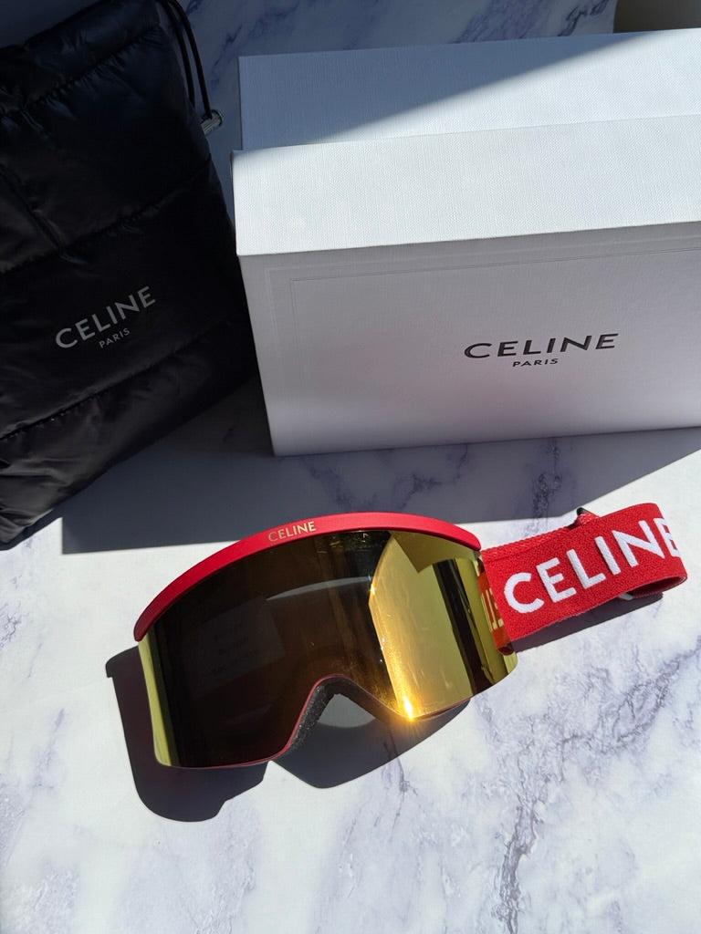 Celine CL40302U Gold Red Mirror Ski Mask