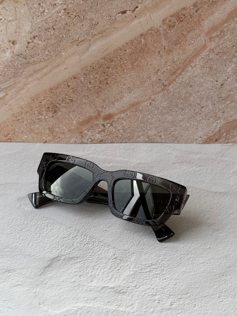 Gucci GG1838S Grey Monogram Slim Logo Sunglasses