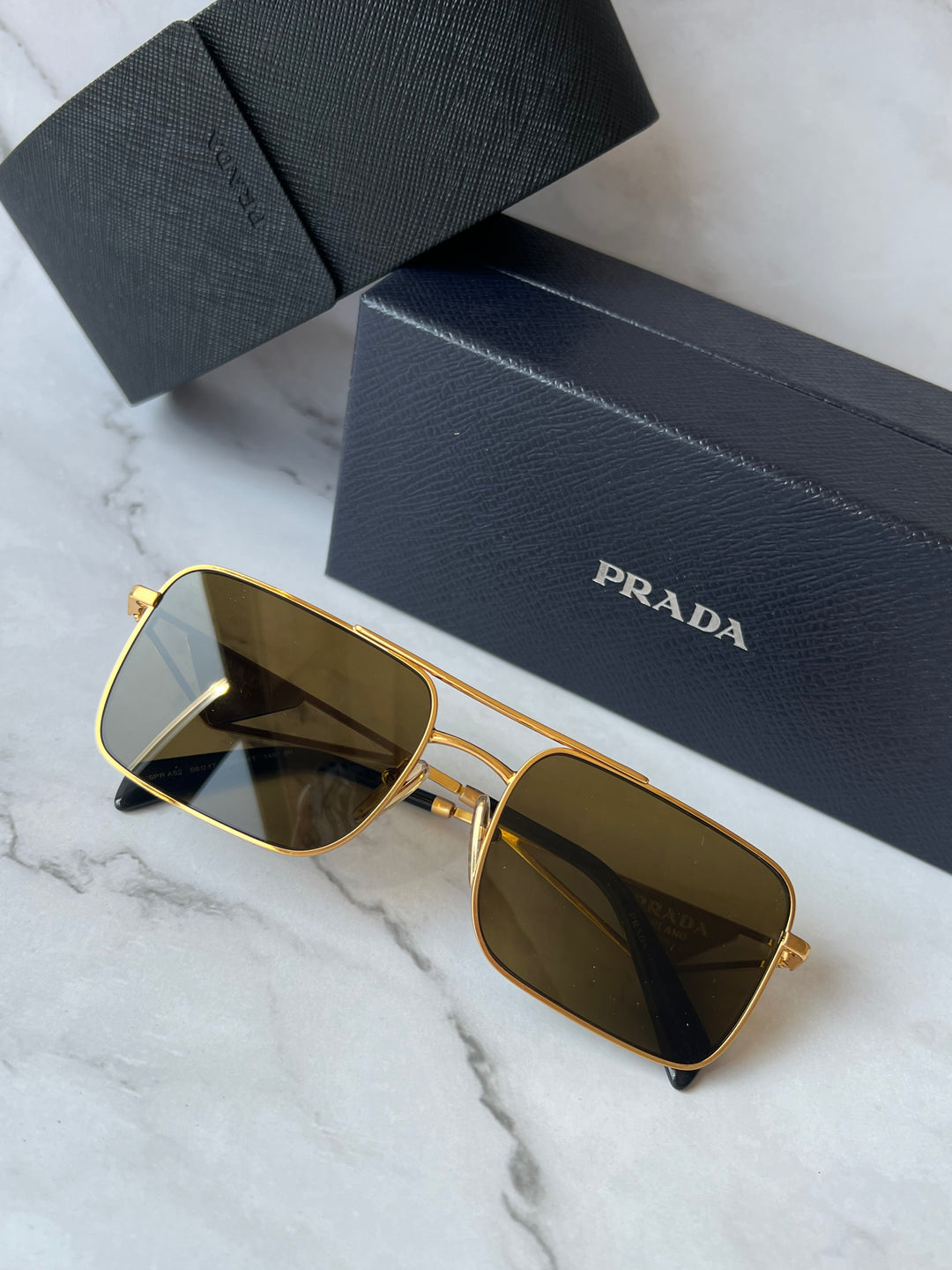 Prada PR A52S Sunglasses in Gold Brown