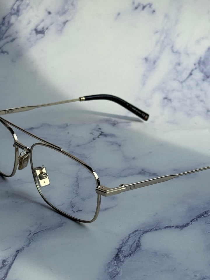 Dior BlacksuitO N2U Metal Aviator Frames in Gold