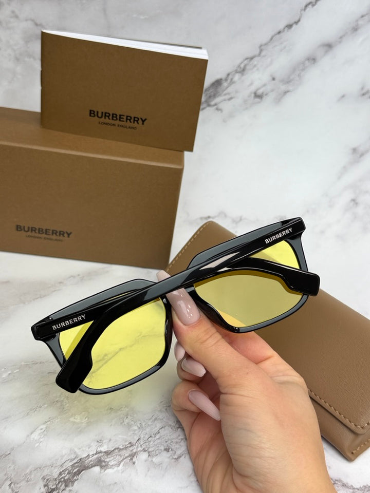 Burberry BE4337F Carnaby Black Yellow Lens Sunglasses