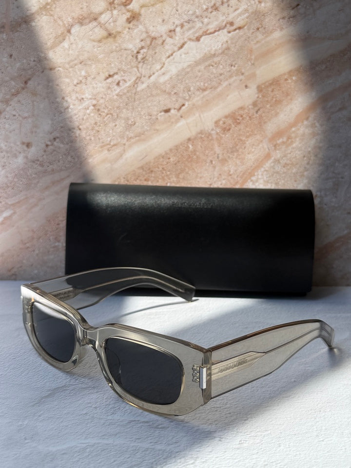 Saint Laurent SL697 Sunglasses in Transparent Mirror
