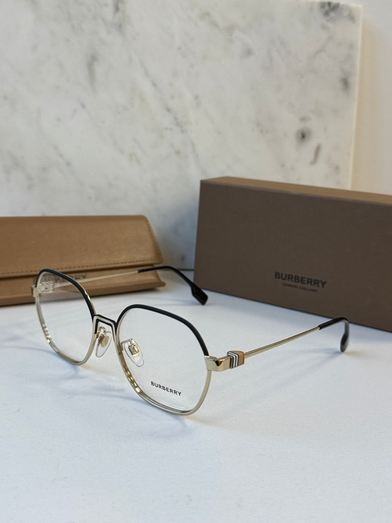 Burberry BE1379D Winston Black Gold Metal Round Frames