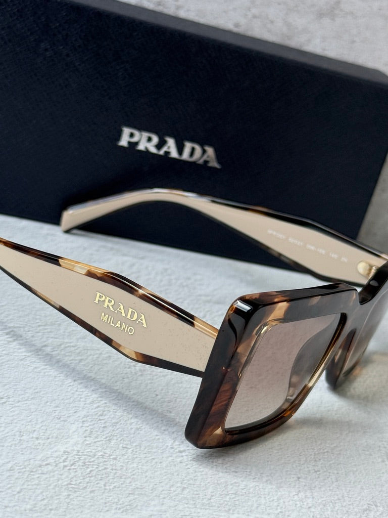 Prada PR D01S Square Sunglasses in Havana Powder