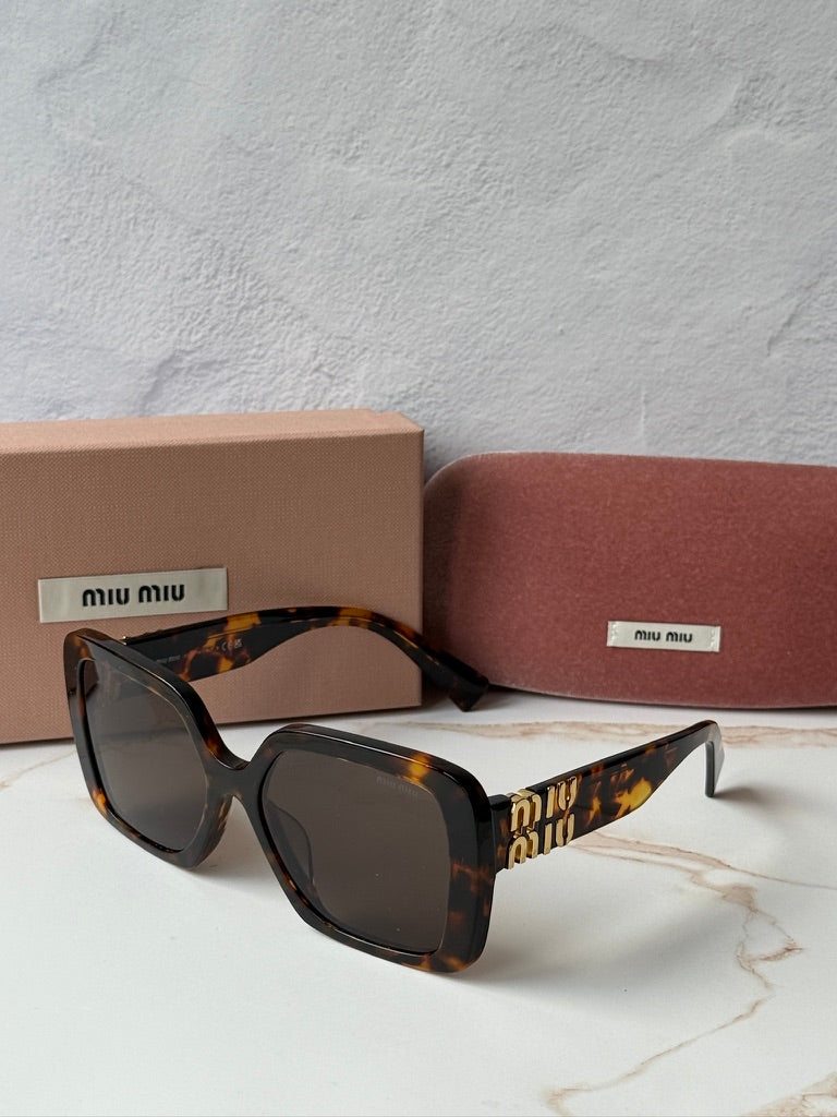 Miu Miu MU10YS Havana Brown Square Sunglasses