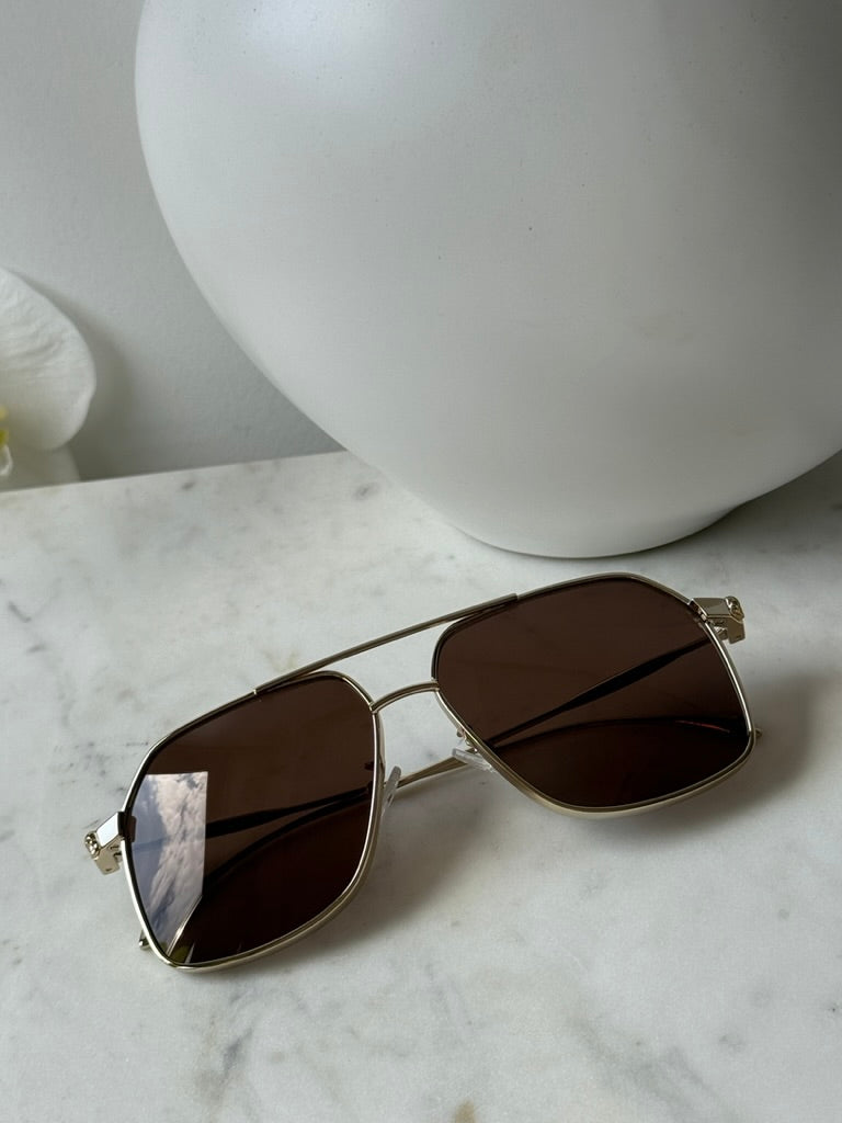 Alexander McQueen AM0372S Gold Pilot Sunglasses
