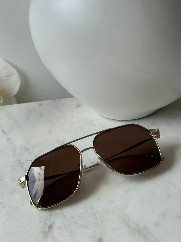Alexander McQueen AM0372S Gold Pilot Sunglasses