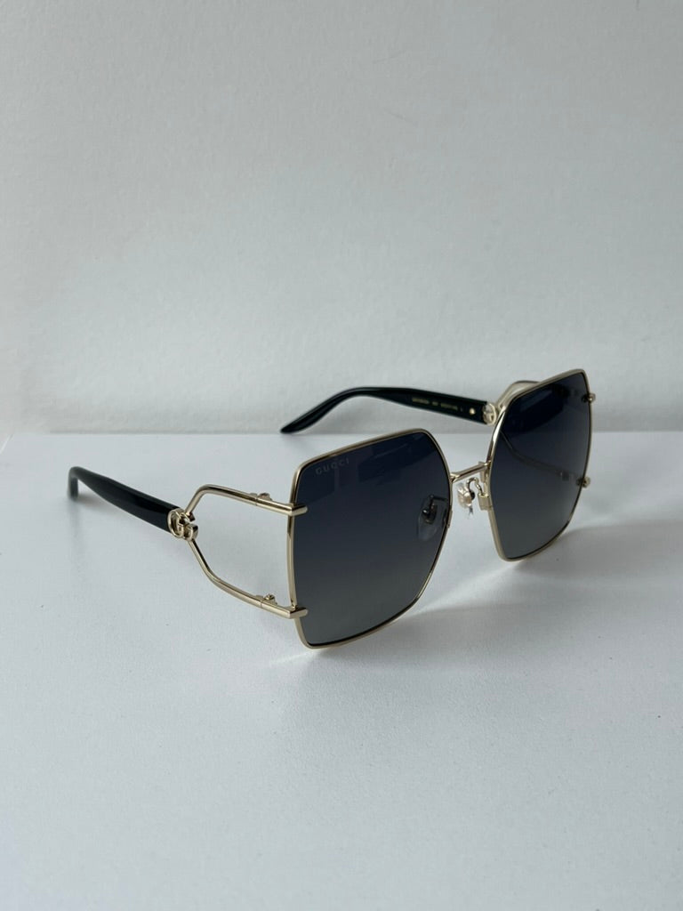 Gucci GG1564SA Oversized Sunglasses in Gold Grey