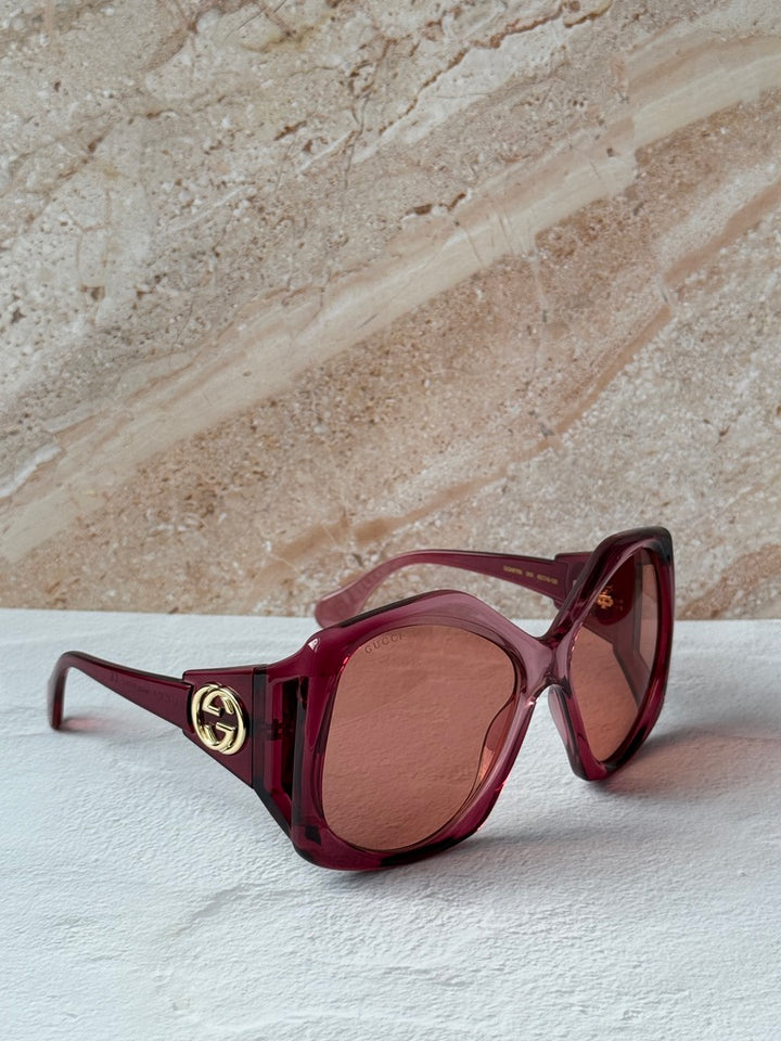 Gafas de sol rosas extragrandes Gucci GG0875S 