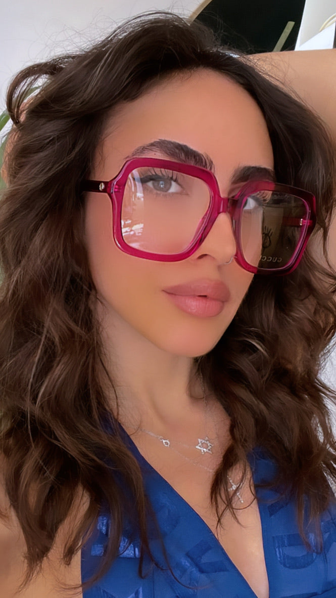 Pink best sale gucci eyeglasses