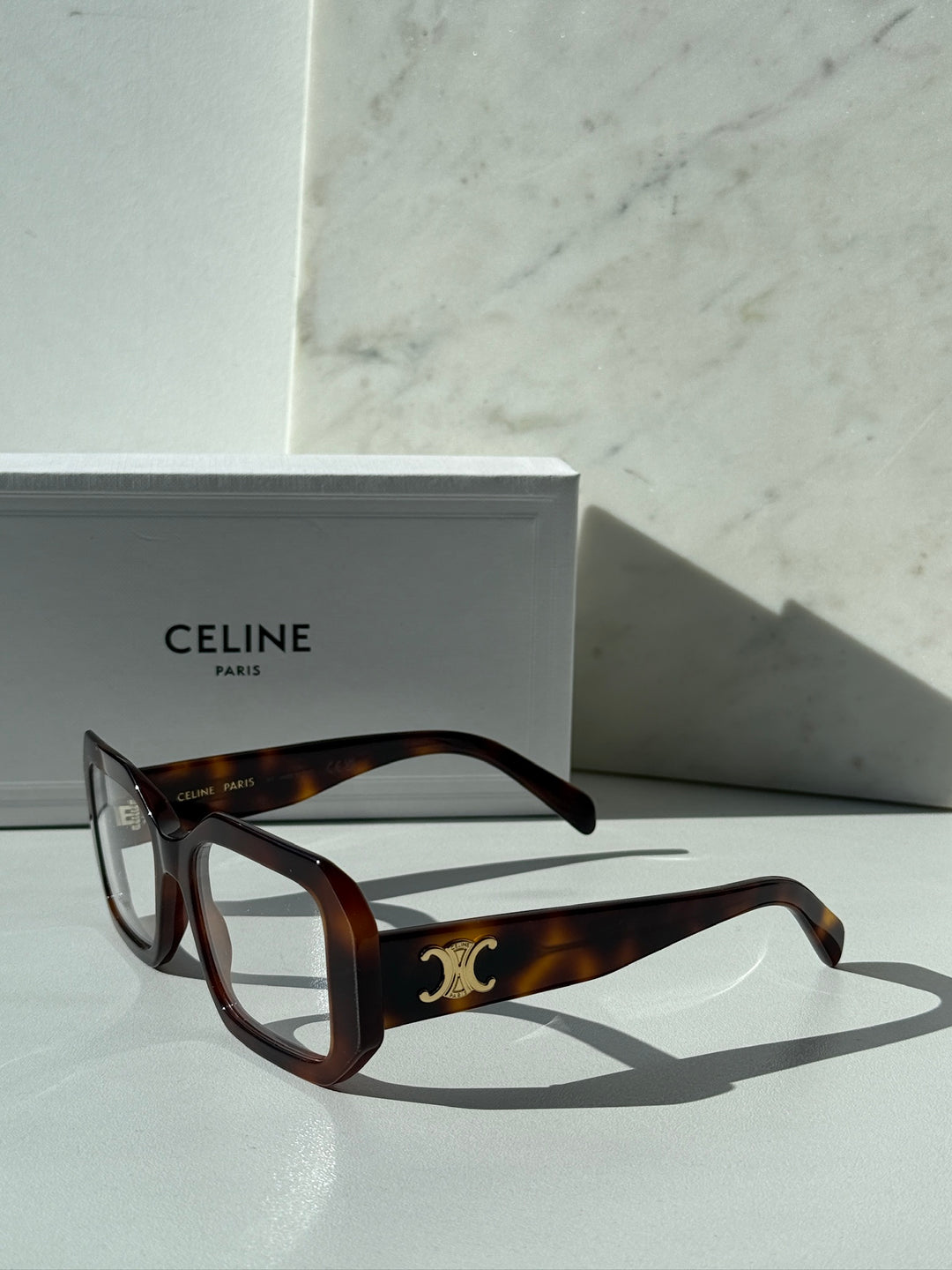 Celine CL50003I Monturas de anteojos tipo ojo de gato gruesas en negro
