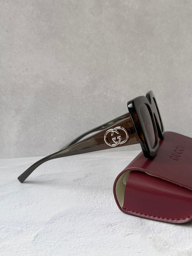 Gafas de sol con montura gruesa en marrón Gucci GG1338SK