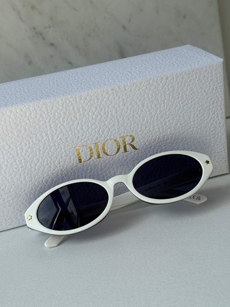 Dior Pacific R1F Oval Sunglasses in White