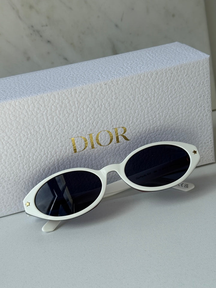 Dior Pacific R1F Oval Sunglasses in White