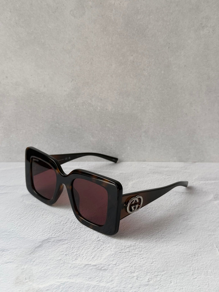 Gafas de sol con montura gruesa en marrón Gucci GG1338SK