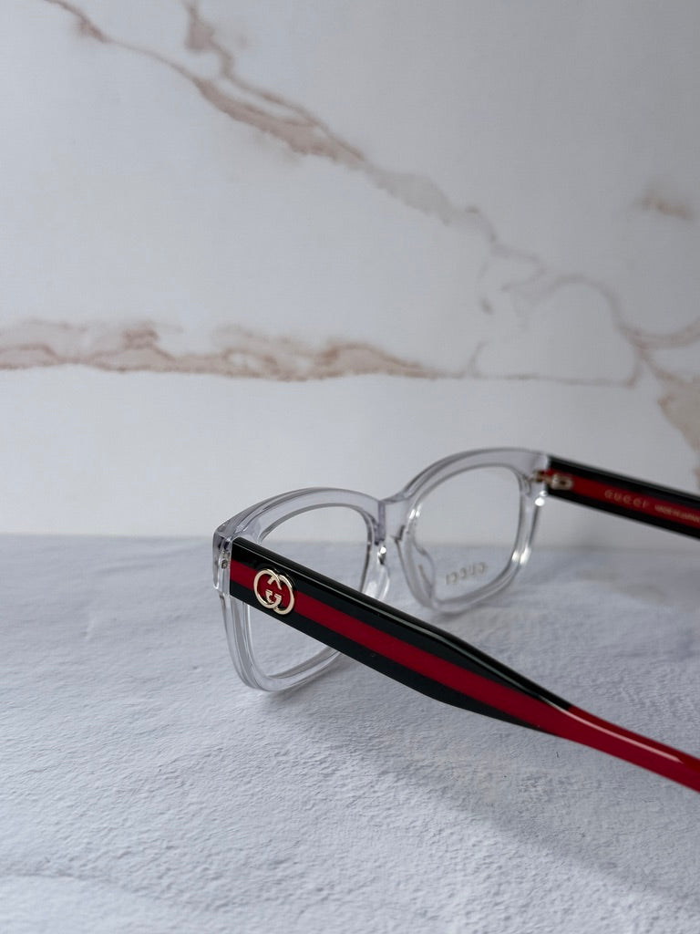 Gucci GG0278ON Transparent Clear Striped Leg Frames