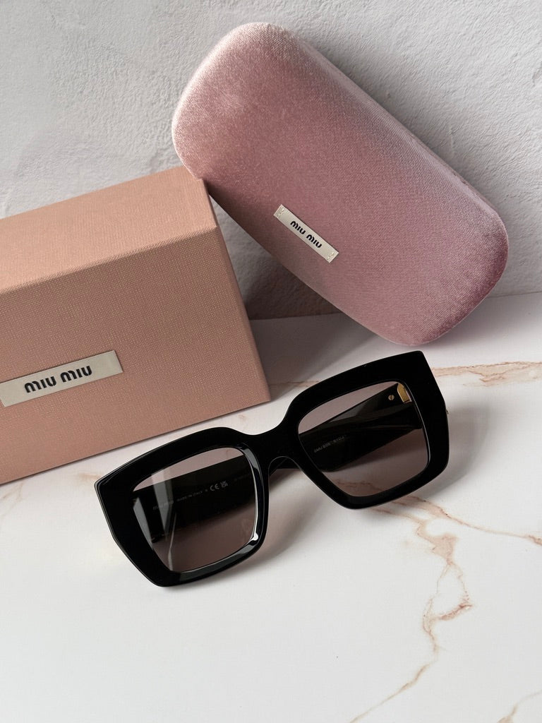 Miu Miu MU B05S Black Pink Square Sunglasses