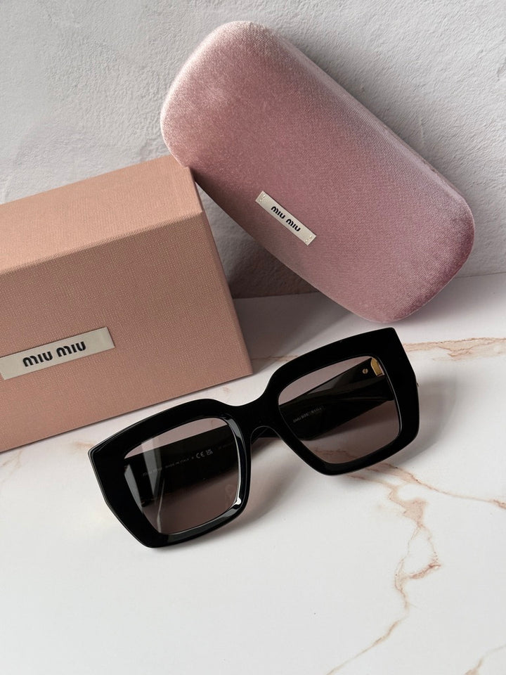 Miu Miu MU B05S Black Pink Square Sunglasses