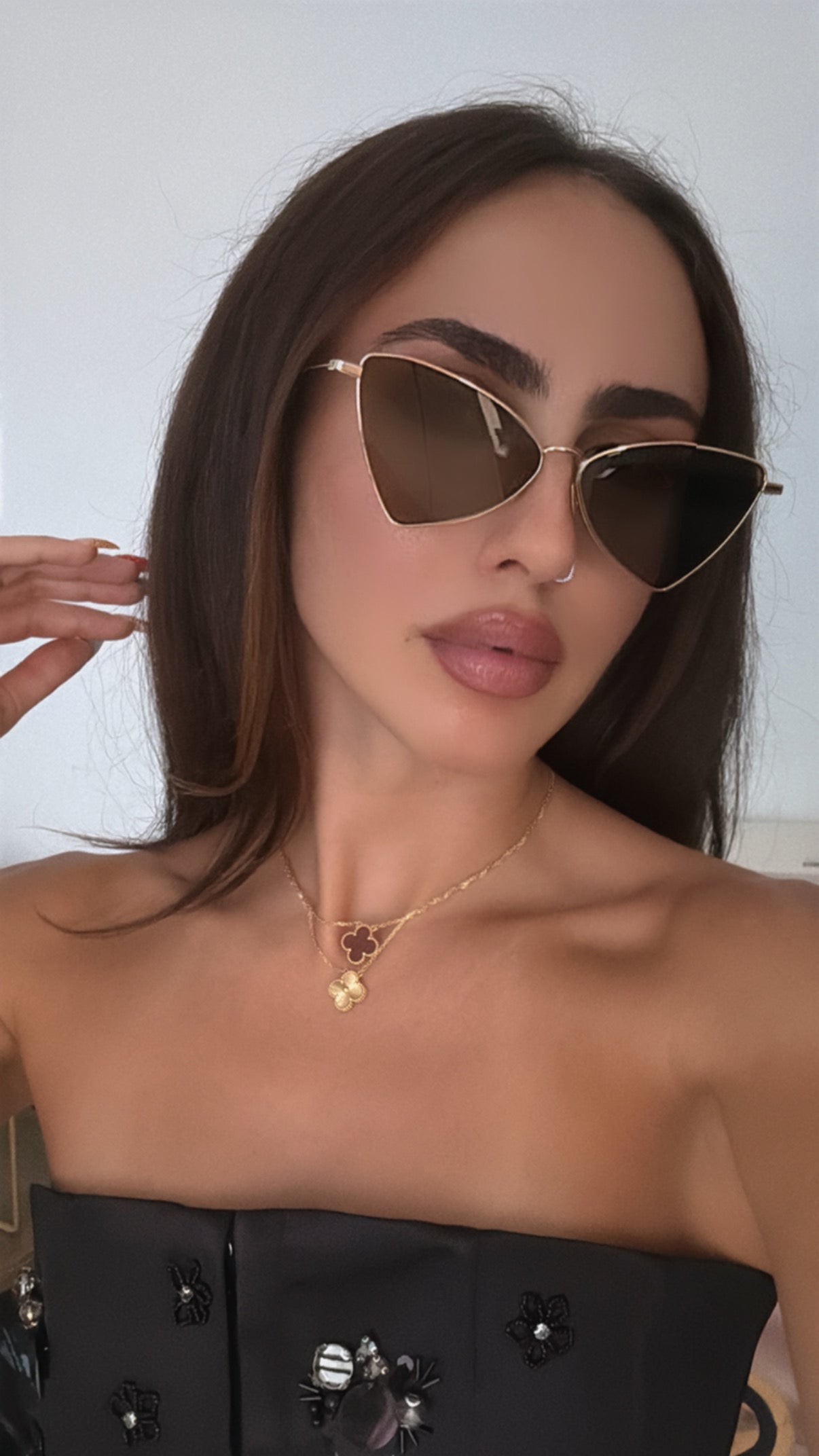 Saint Laurent SL303 Jerry Sunglasses in Gold Brown – Designer Daydream