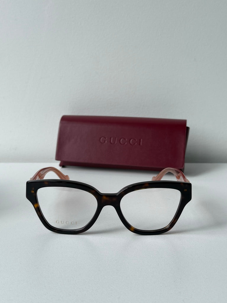 Gucci GG1424O Cat Eye Frames in Havana Brown Pink