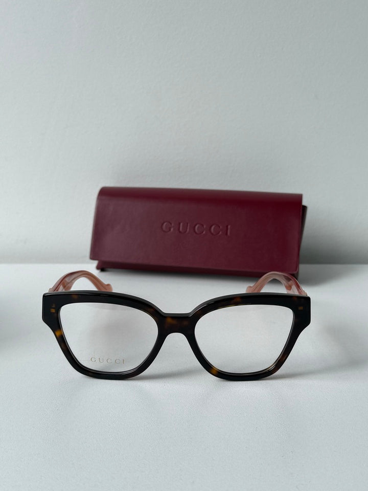 Gucci GG1424O Cat Eye Frames in Havana Brown Pink