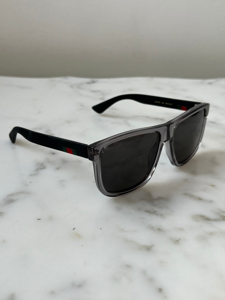 Gucci GG0010S Grey Polarized Unisex Square Sunglasses – Designer