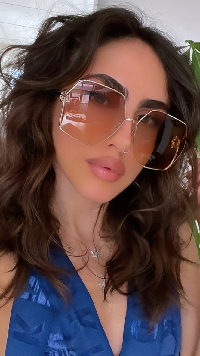 Gucci GG1322SA Metal Sunglasses in Pink Lens