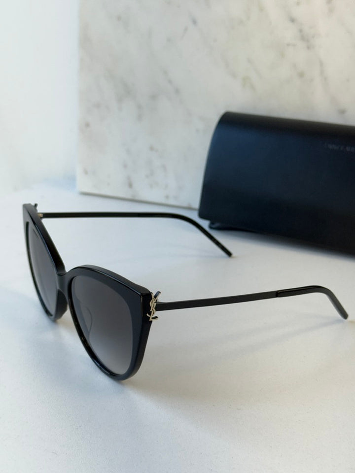 Saint Laurent SLM48S_A/K gafas de sol estilo ojo de gato en negro