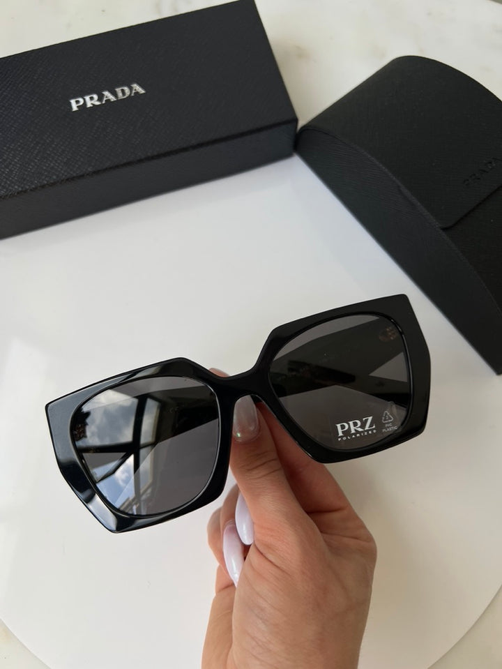 Prada PR15WS Sunglasses in Black Green Polarized