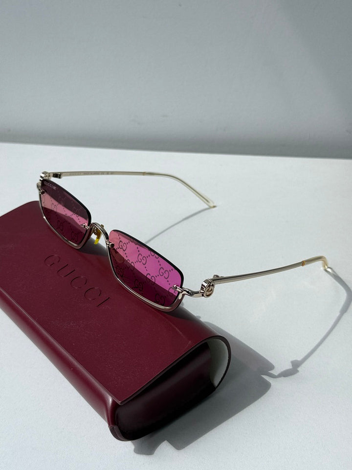 Gucci GG1278S Rimless Sunglasses in Pink Monogram