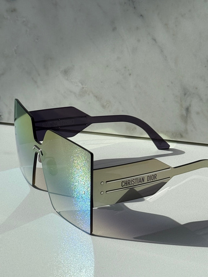 Dior DiorClub M5U Oversized Sunglasses in Mirror Grey