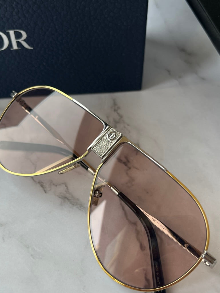 Dior Ice AU Aviator Sunglasses in Palladium Pink