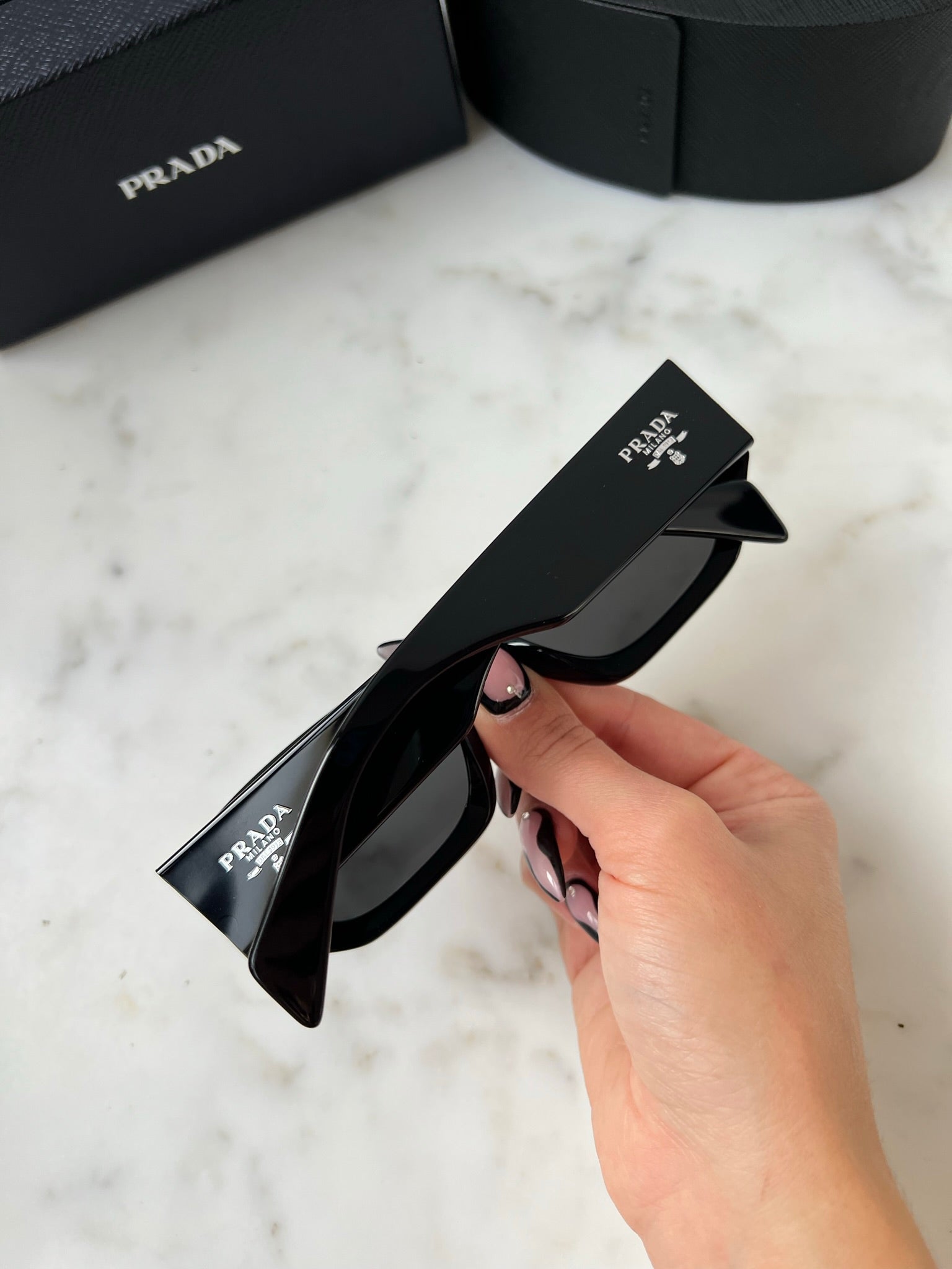 Prada PR A01S Sunglasses in Black – Designer Daydream