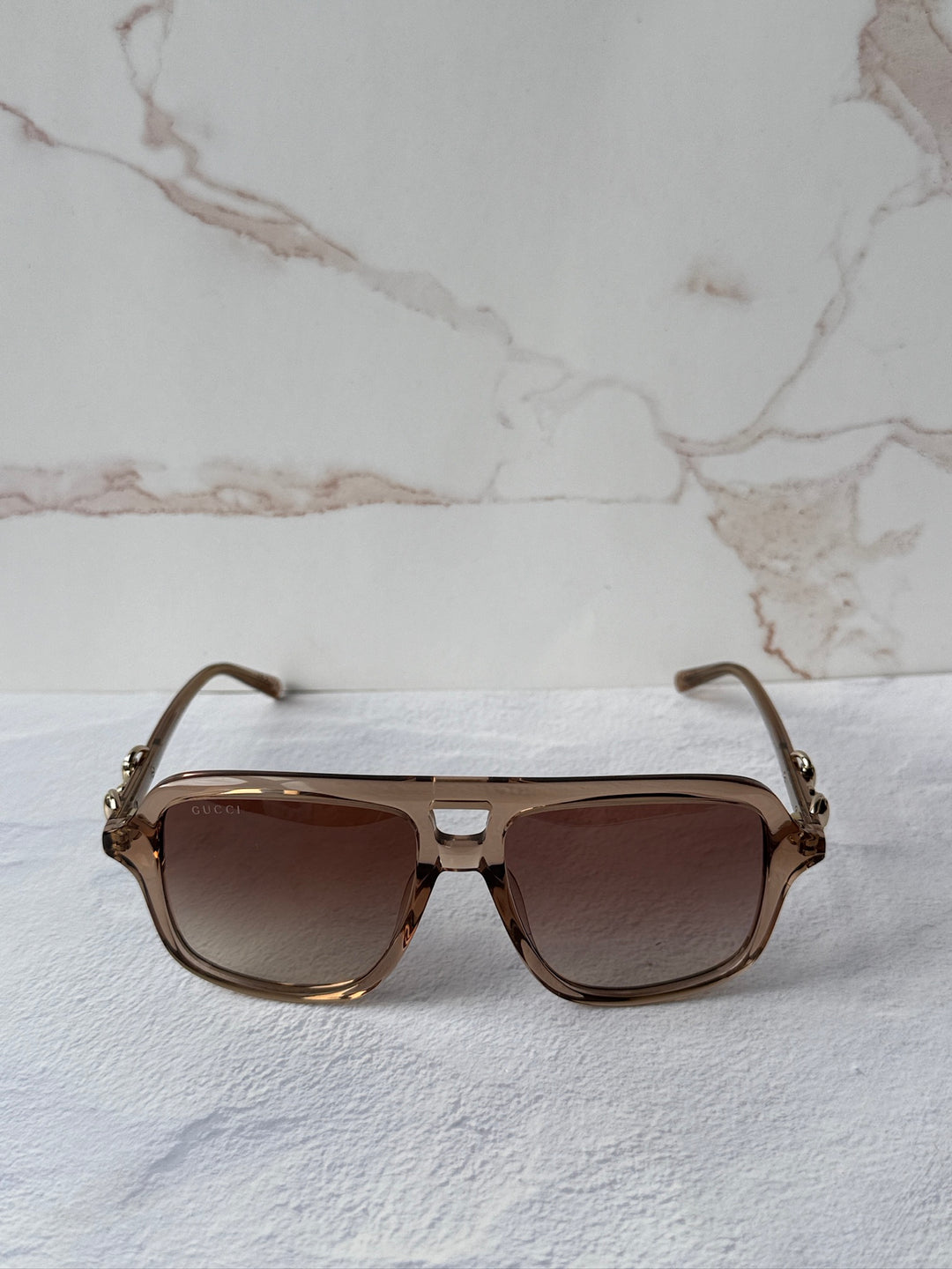 Gucci GG2052S Brown Horsebit Aviator Sunglasses