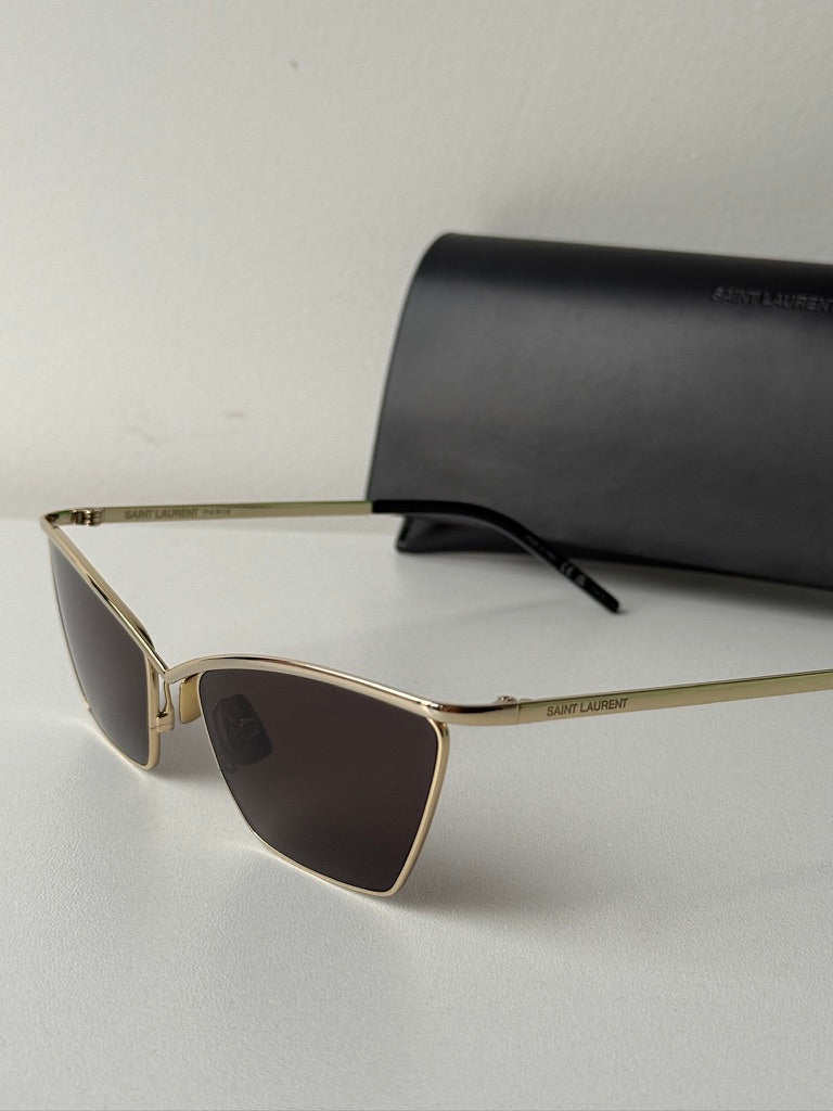 Saint Laurent SL637 Cat Eye Sunglasses in Gold