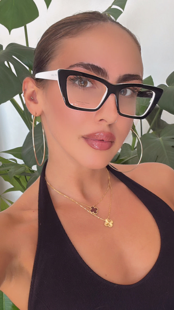 Saint Laurent SL276 Opt Mica Cat Eye Frames in Black White