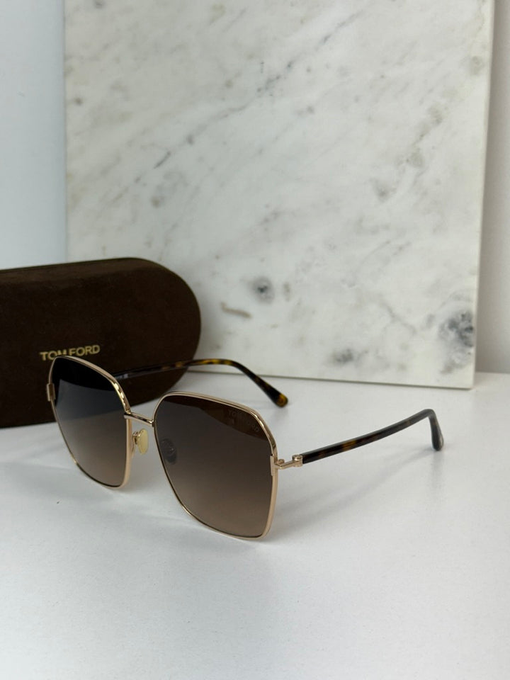 Tom Ford Claudia FT0839 Square Sunglasses in Brown