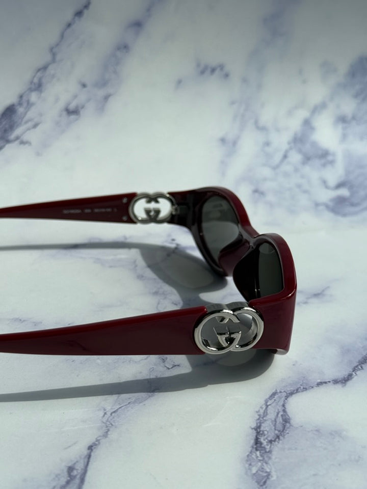 Gucci GG1662SA Oval Sunglasses in Burgundy