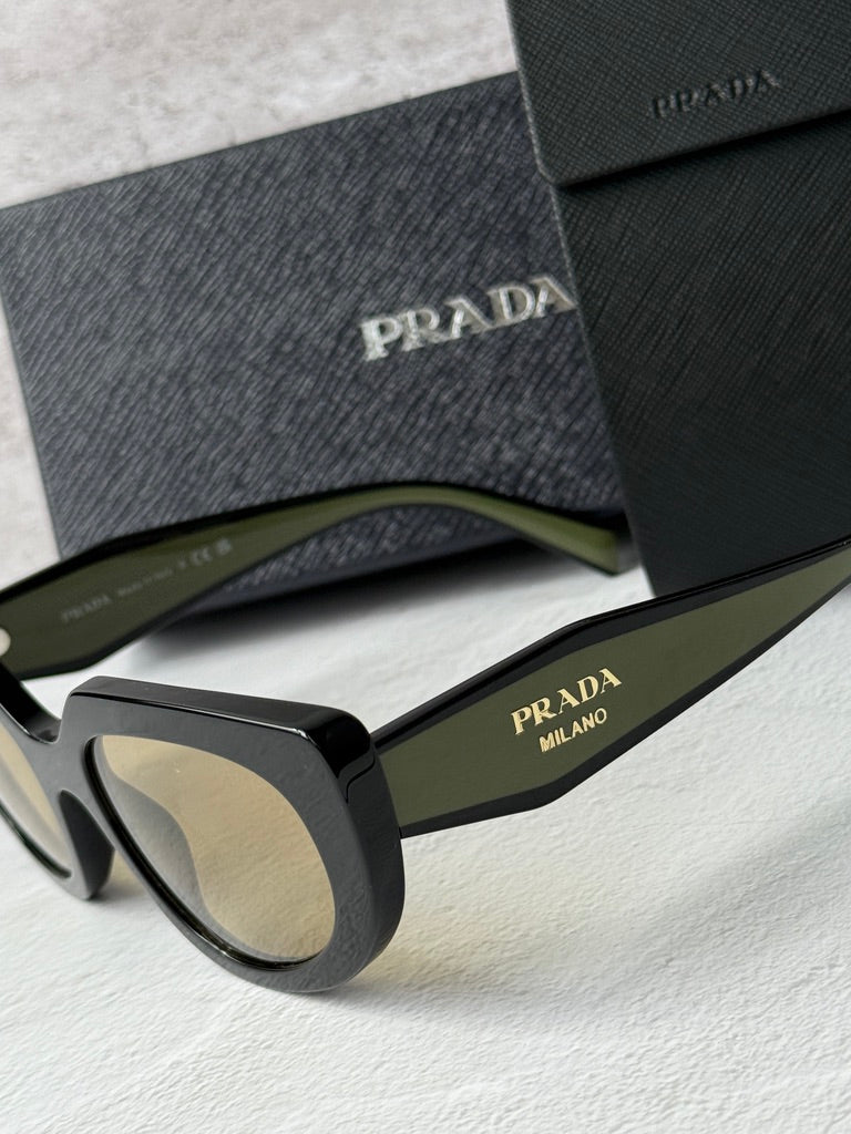 Prada PR D02S Cat Eye Sunglasses in Black Yellow