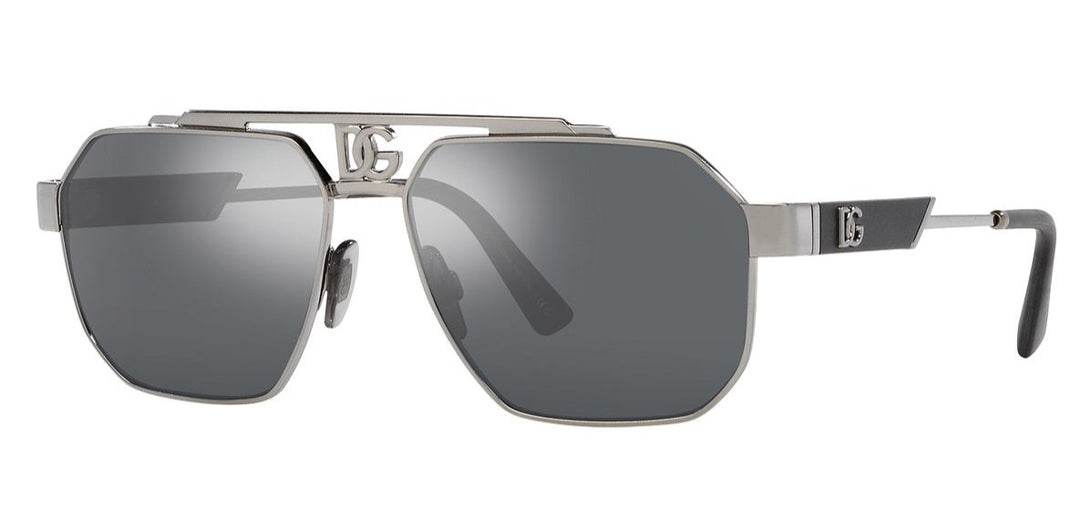 Dolce & Gabbana DG2294 Silver Aviator Sunglasses