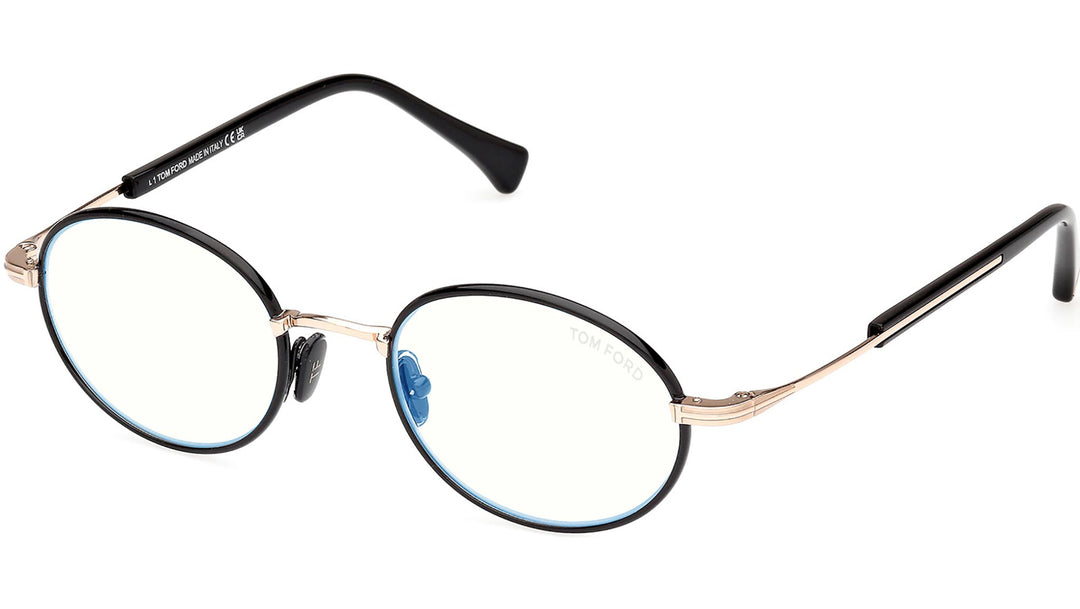 Tom Ford FT5973-B Black Gold Oval Bluelight Frames