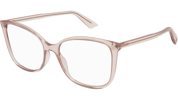 Monturas de anteojos estilo ojo de gato cuadrados desnudos Gucci GG0026O